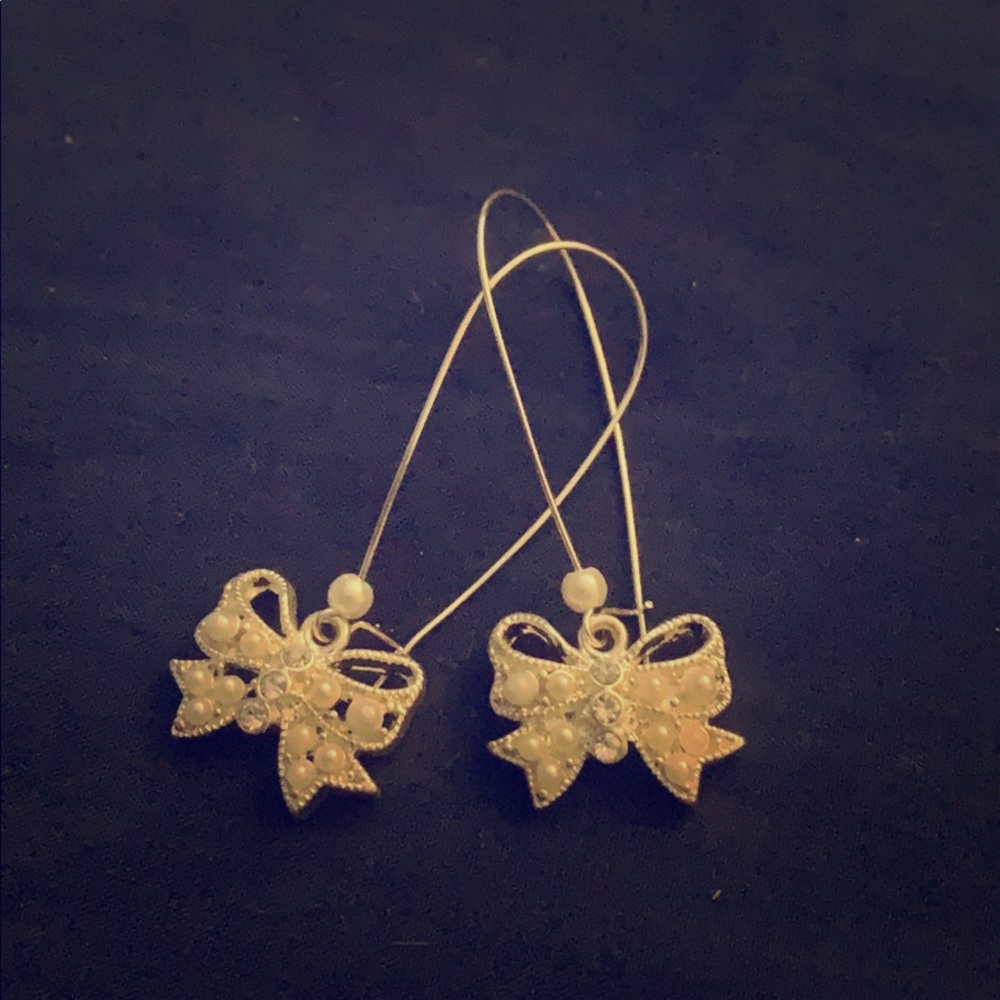 Silver Bow Earrings